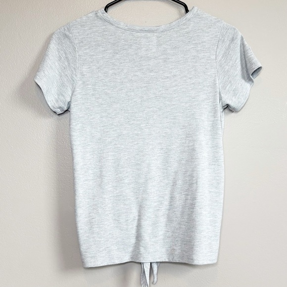 4/25$ DISNEY Mickey Mouse Short Sleeve Tee with Front Tie Gray Size Juniors 3 5 - Picture 2 of 6